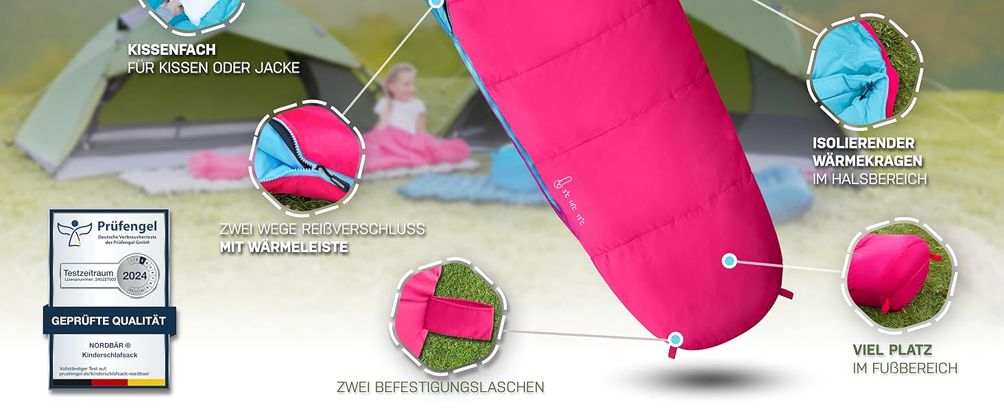 Дитячий спальний мішок для хлопчиків та дівчаток до 145 см | 100% бавовна | Мумійний, легкий та теплий | Outdoor, кемпінг [1200г] | Кольори: фіолетовий/бірюзовий (рожевий/блакитний)
