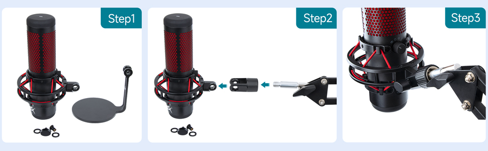 Кріплення для мікрофона HyperX QuadCast/S/ProCast від YOUSHARES: регульований штатив з адаптером 3/8' - 5/8'