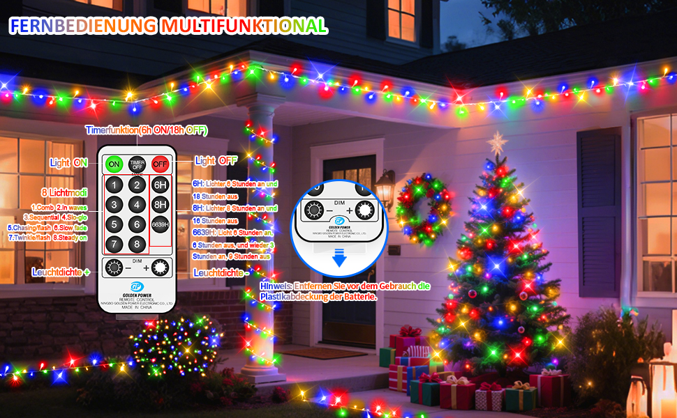 Льодогенератор з LED підсвіткою для дому та вулиці, 1400 LED, тепле біле світло, з пультом керування