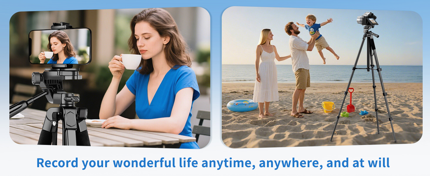 Штатив для камери Nineigh 172см, для смартфона з пультом, легкий, алюміній, 3-х секційний, для фото та відео