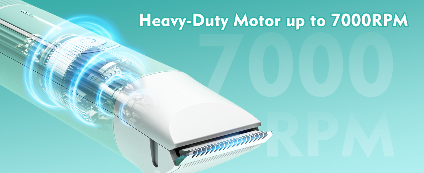 Професійна машинка для стрижки собак та котів Hoofun 4-в-1, IPX7, бездротова, з 4 насадками, для собак, котів, кроликів (біла/блакитна)