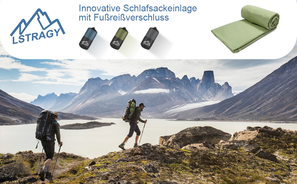 Спальний мішок для кемпінгу 2в1, мікрофібра, 220x95 см, зелений