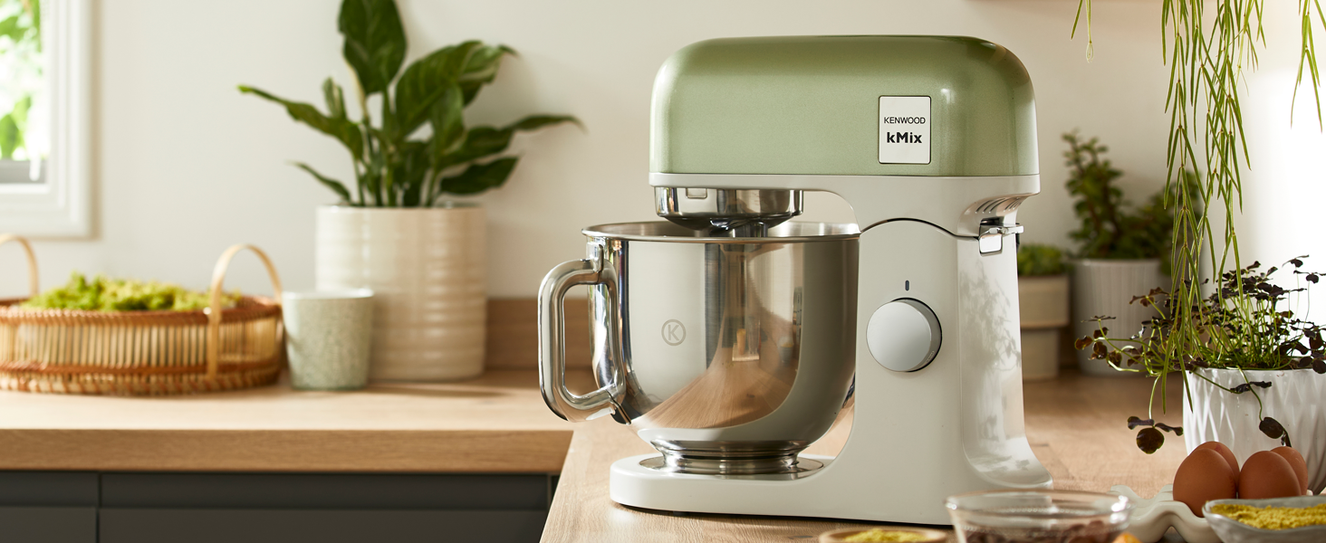 Кухонна машина Kenwood kMix Editions KMX760BC, 1000 Вт, чаша 5 л з нержавіючої сталі, набір для кондитера, зелений металік