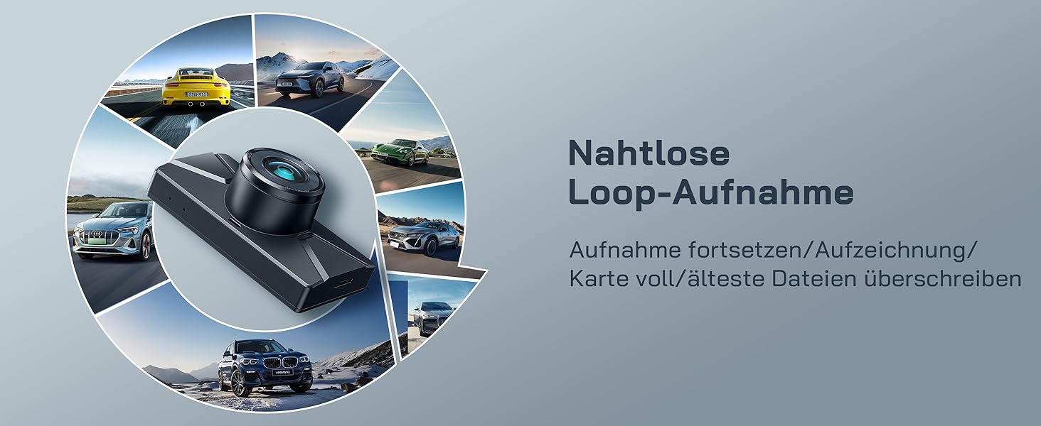 WOLFANG Dashcam: Автомобільна камера 2.5K+1080P з відеореєстратором, нічне бачення, 170° кут огляду, WDR, паркувальний режим, G-сенсор, циклічна запис, внутрішня камера, 32GB SD-карта