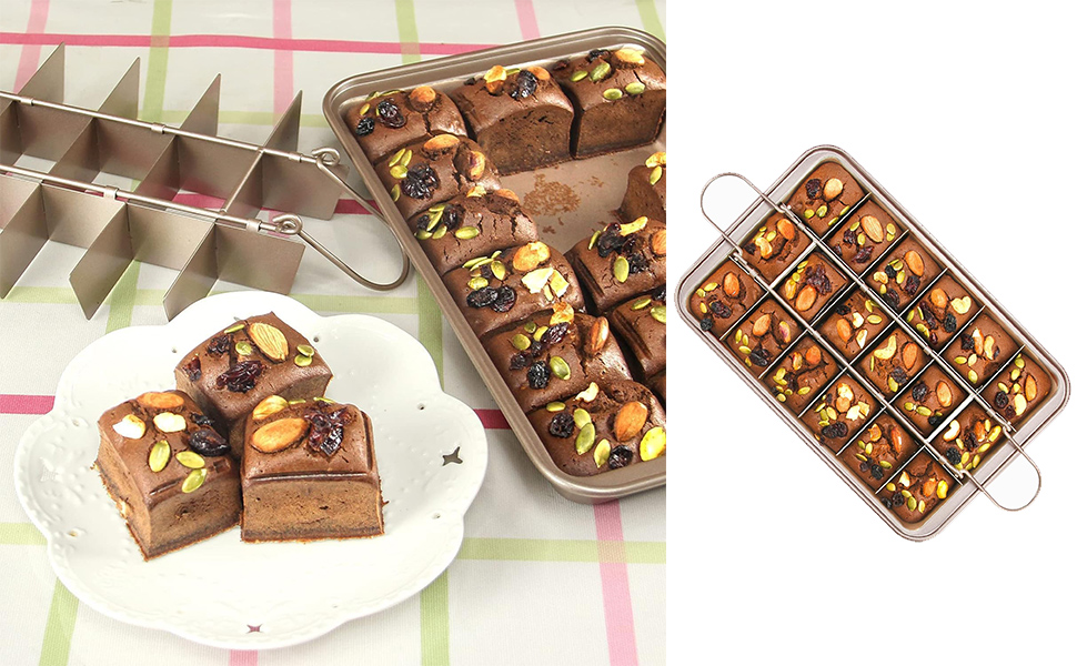 Форма для випікання брауні SVNR BLN001 з антипригарним покриттям, з роздільниками для 18 порцій