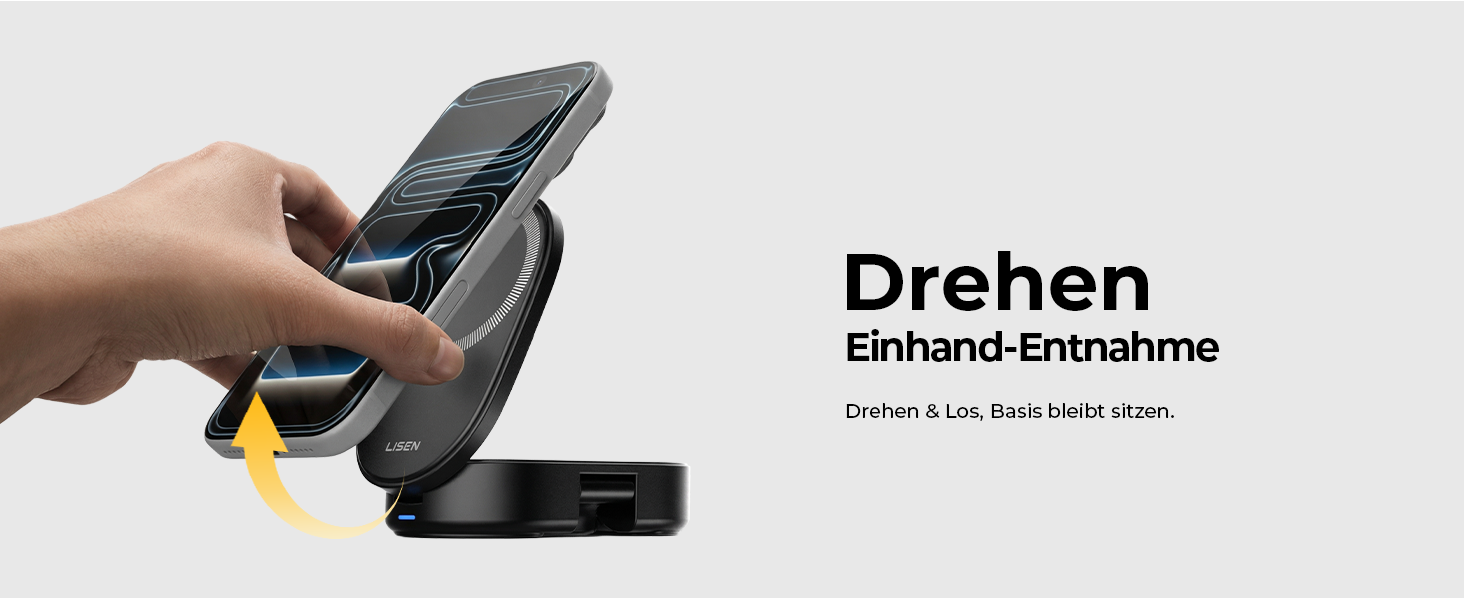 Зарядна станція LISEN 3-в-1 MagSafe для Apple iPhone, Apple Watch та AirPods (25W, Qi2.2) з мережею 45W