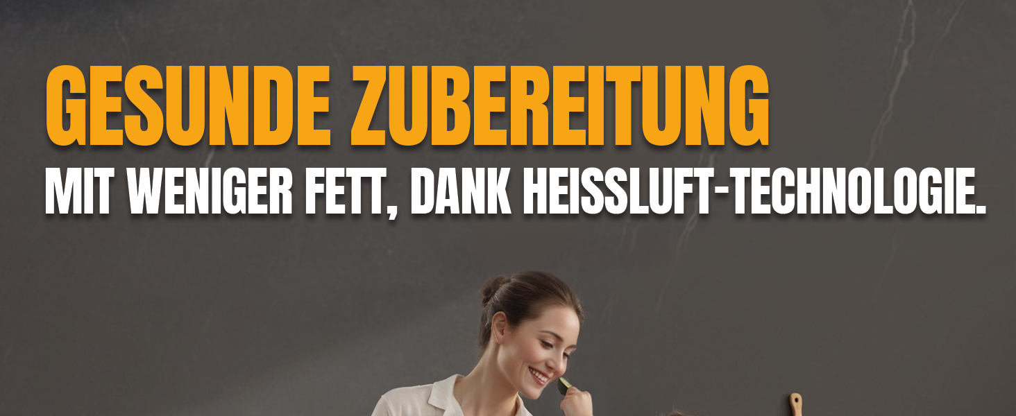 Фритюрниця повітряна HEINRICHS 9 літрів XXL, 10-в-1, LED-дисплей, 1800W, для здорового харчування
