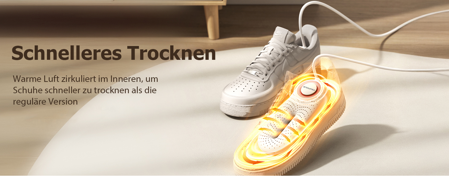 Сушарка для взуття електрична Snowpea Ultra з вентилятором, 37 Вт, швидке сушіння гарячим повітрям, біла