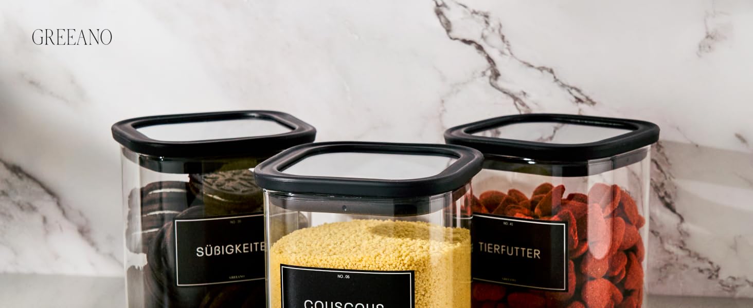 Банки для зберігання сипучих продуктів скляні з кришкою 1.2л (3 шт) – герметичні, для кухні, борошна, круп, кави, макаронів