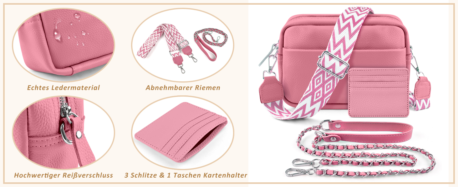 Сумка через плече BROTOU з натуральної шкіри, чорна. Маленька жіноча сумка з 3 відділеннями та широким ременем