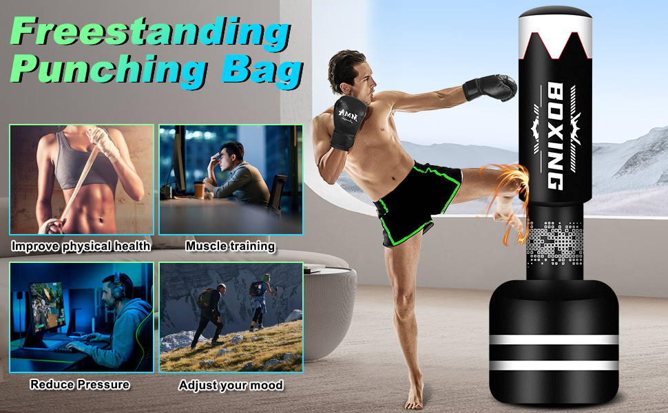 Надувний боксерський мішок для дорослих, стоячий боксерський мішок, самостійний мішок для кікбоксингу, обладнання для тренувань ММА, Муай Тай, фітнесу, стиль гантелі B