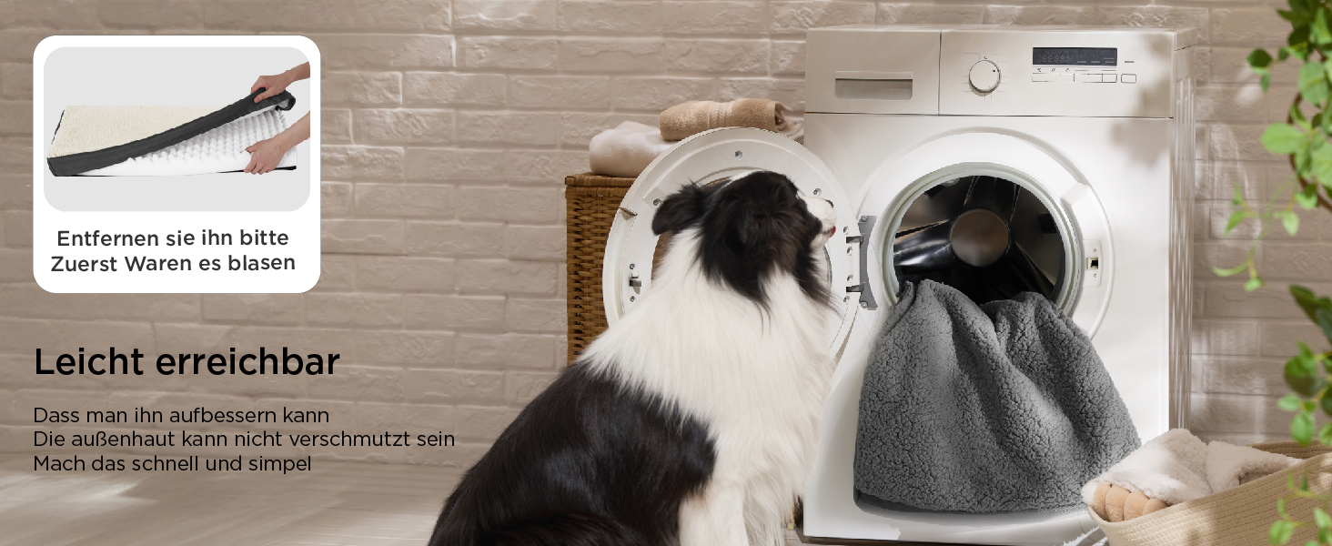 Ортопедичне ліжко для собак BEDSURE - великі породи, 112x81x8 см, м'яке, миється, сірого кольору