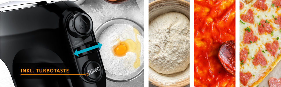 Електричний міксер Arendo 500 Вт з набором аксесуарів (2 вінчики, 2 гаки) – ручний міксер для приготування їжі, чорний