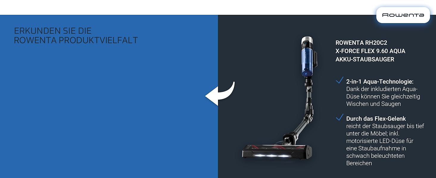 Rowenta X-Pert 6.60 акумуляторний пилосос: потужність 100W, 45 хв роботи, бездротовий, без мішка, LED-насадка, легкий, 0,55 л контейнер для сміття, насадка для щілин та кріплення на стіну, чорний/темно-сірий, RH6831EO