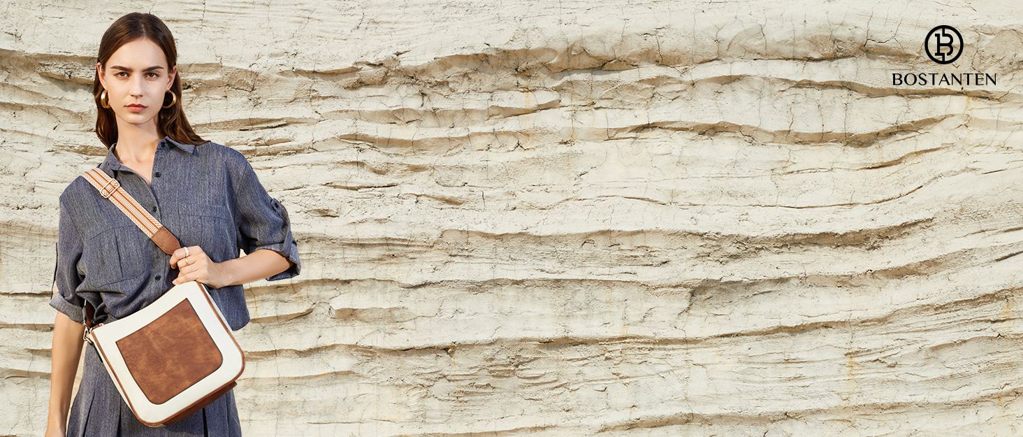 Сумка жіноча BOSTANTEN шкіряна шопер Hobo через плече з регульованим ременем, коричнева