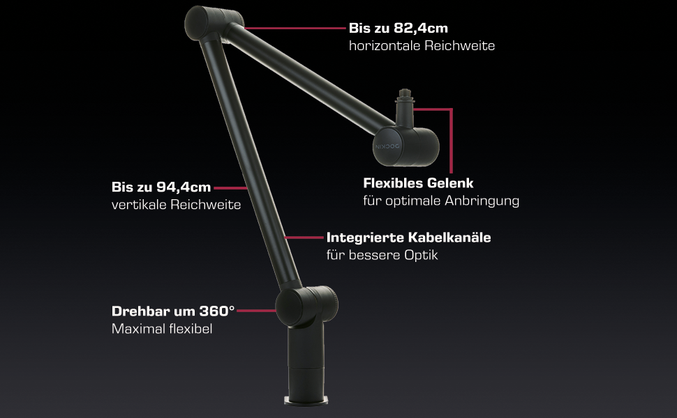 DOCKIN® MP2000: USB мікрофон-конденсатор для ПК, геймінгу, подкастів та стрімінгу. Якісний мікрофон з міцним кріпленням для запису звуку. Преміум звук та повний комплект.