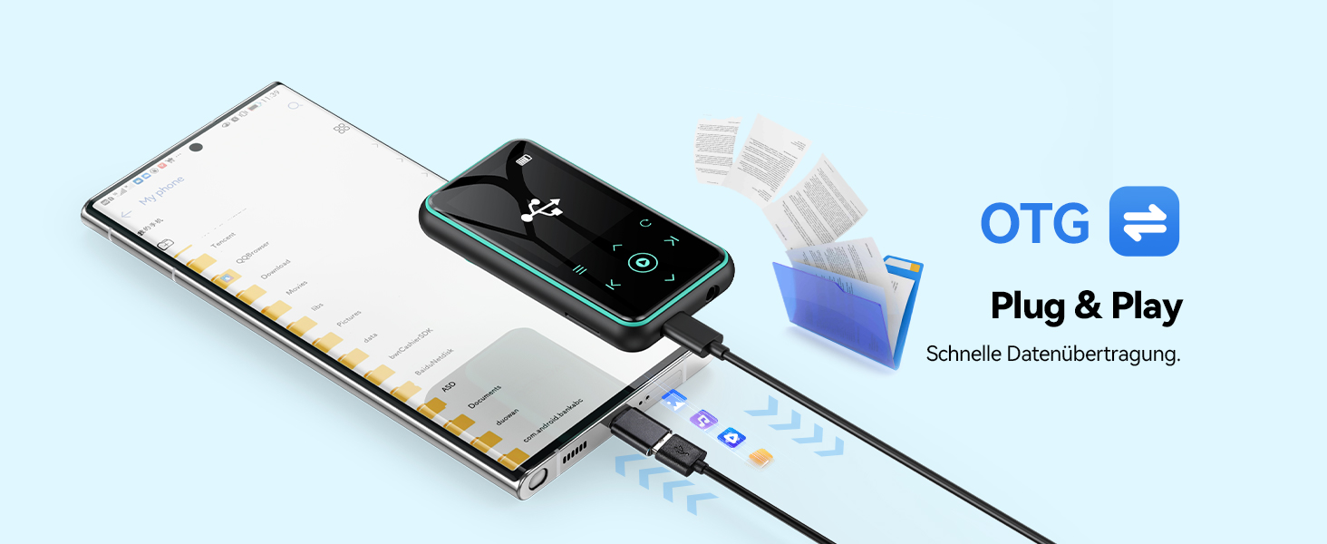 MP3 плеєр AGPTEK 64GB Bluetooth 5.3 з кліпсою для спорту, 1.8