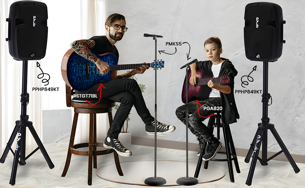 Акустична гітара Pyle – Класична гітара з датчиком, для початківців, дітей та дорослих, розмір 1/2, з тюнером та комплектом Crimson Burst Matt