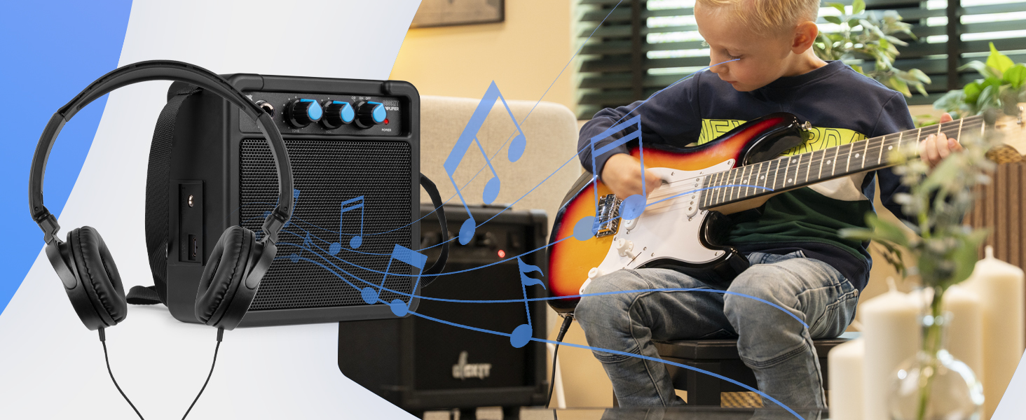 Електрогітара Max GigKit: Комплект для початківців з підсилювачем 40W, чохлом, медіатором, ременем, тюнером та кабелем (4/4, 3/4 Junior)