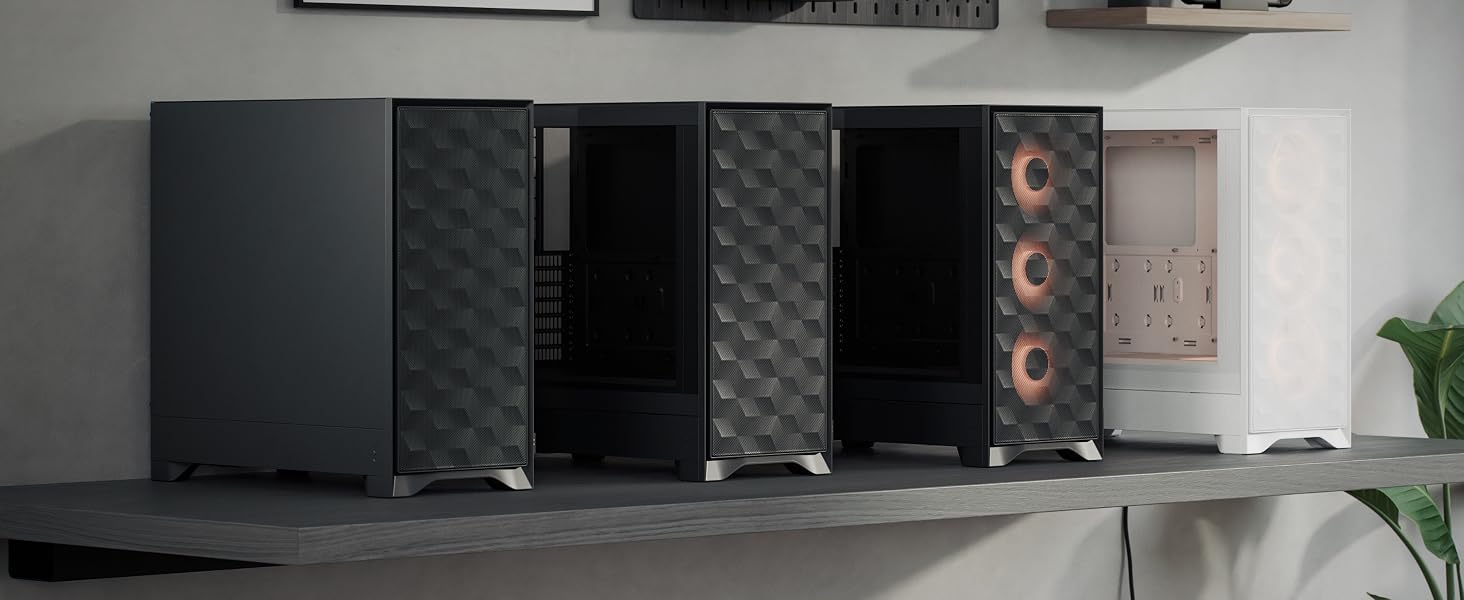 Корпус для ПК Fractal Design Pop Air 2 Black TG Mesh ATX, 3x 120 мм вентилятори, чорний, загартоване скло