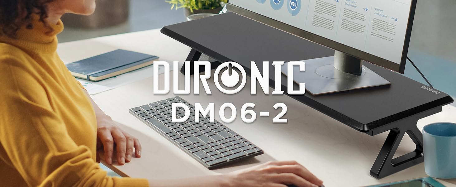 Підставка для монітора Duronic DM06-2 BK, 82x30 см, навантаження 10 кг