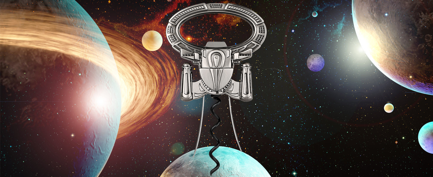 Відкривачка для вина LKKCHER з двома зубцями, для старих винних пляшок, професійна, бронзова з подарунковою коробкою та листівкою