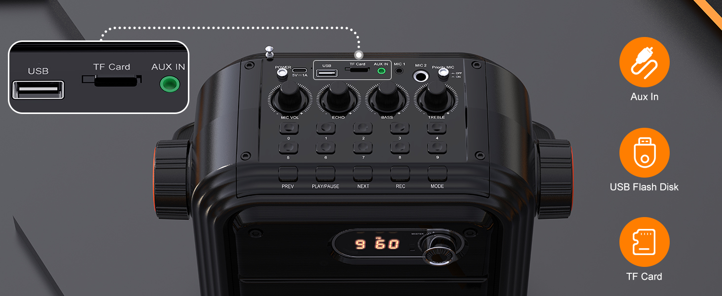 Караоке система JYX з 2 мікрофонами, Bluetooth, FM, USB, TF, AUX, Rec - PA Комплект для вечірок, дорослих та дітей