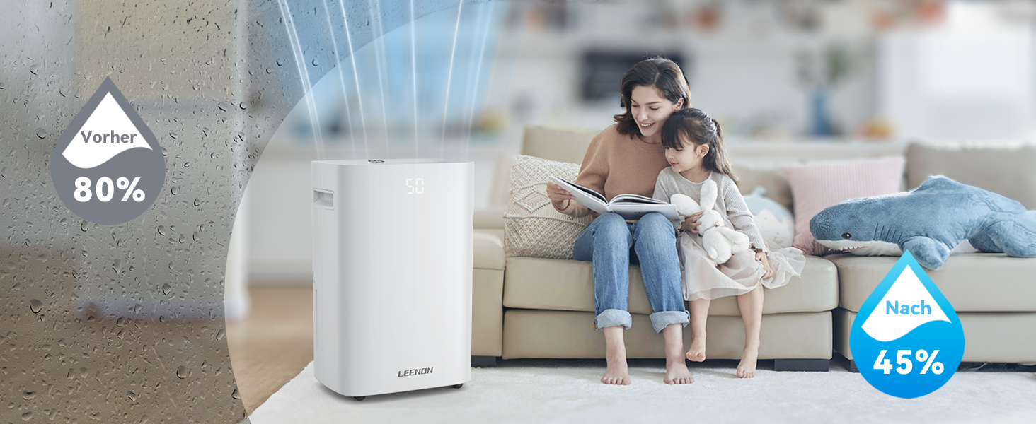 Електричний осушувач повітря 25L з таймером, фільтром та захистом від дітей. Економний, проти цвілі та вологи.