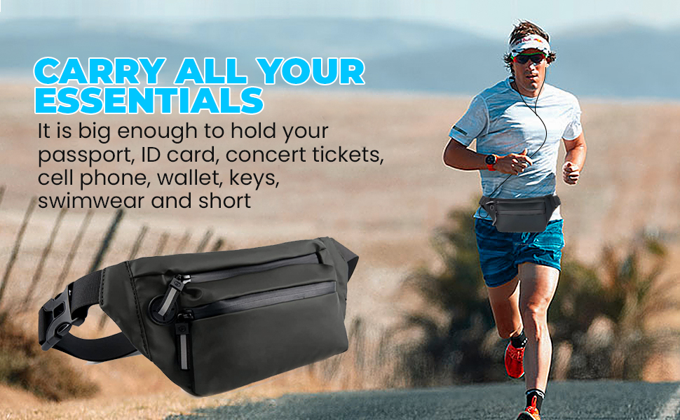 Спортивна поясна сумка: водонепроникна дамська та чоловіча сумка-шоппер для подорожей, хайкінгу та джогінгу