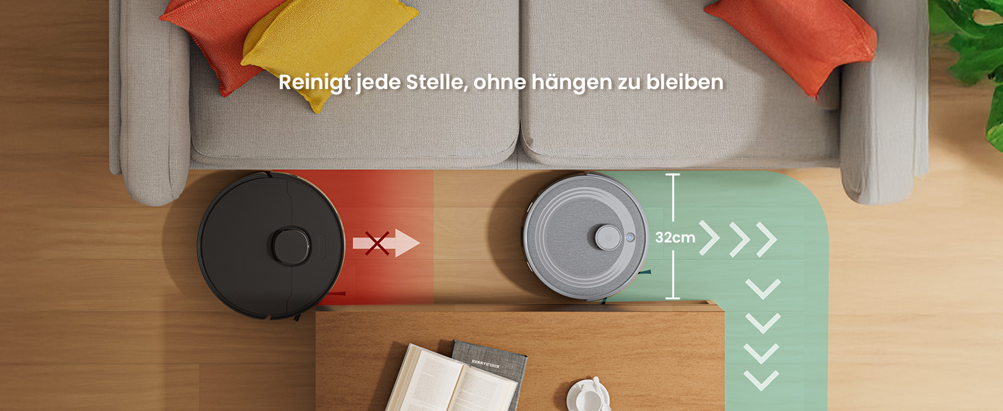 Робот-пилосос LEFANT M2 з функцією миття підлоги, 6000Pa, LiDAR-навігація, зони заборони, керування через додаток/Alexa, ідеальний для шерсті тварин, килимів та твердих підлог M2G