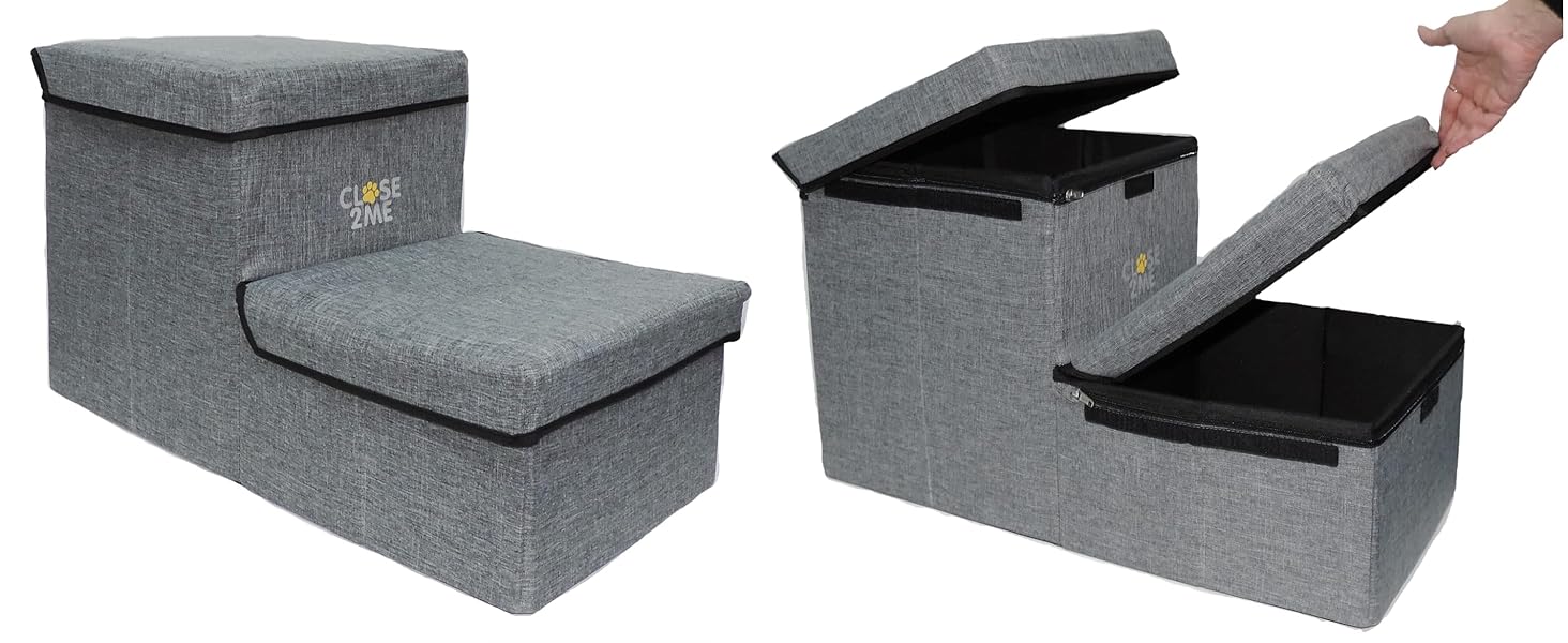 Сходинки для домашніх тварин CLOSE2ME PetStair Deluxe з місцем для зберігання, двоступеневі