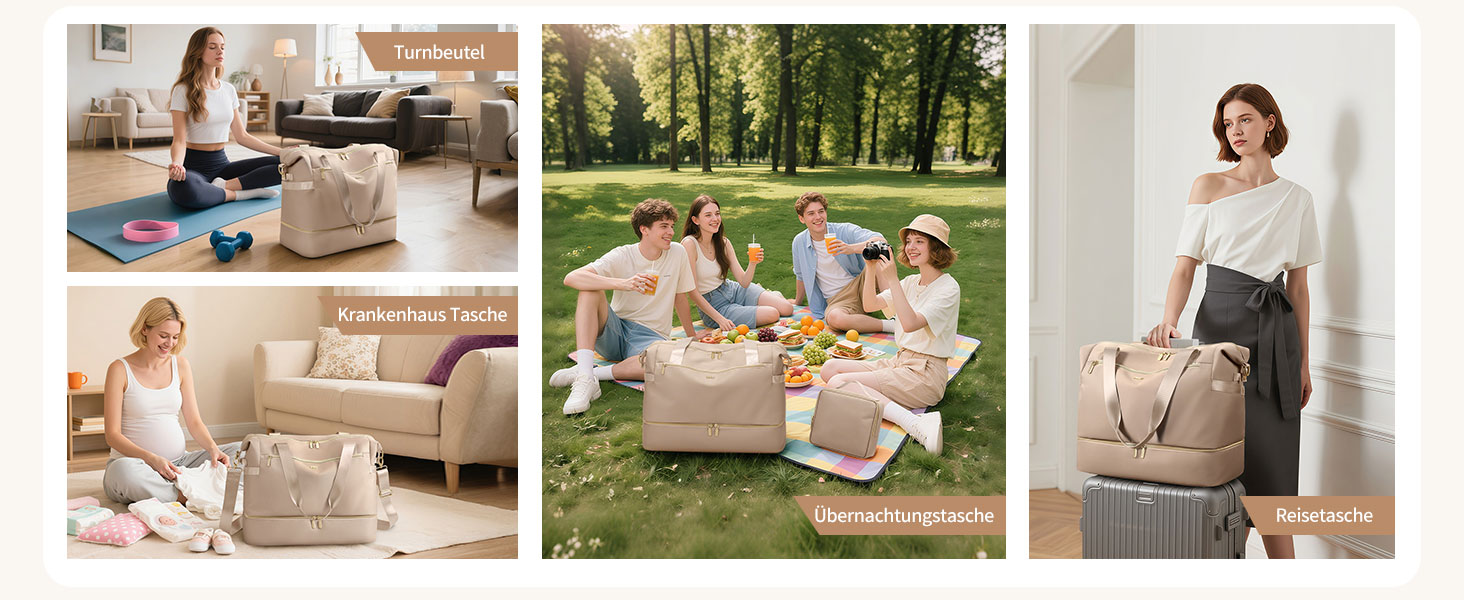 Спортивна дорожня сумка VNINE Weekender 30л для жінок, водонепроникна, з відділенням для взуття та косметички, ідеальна для подорожей, пологового будинку, а також як сумка для авіаперельотів (Кораловий)