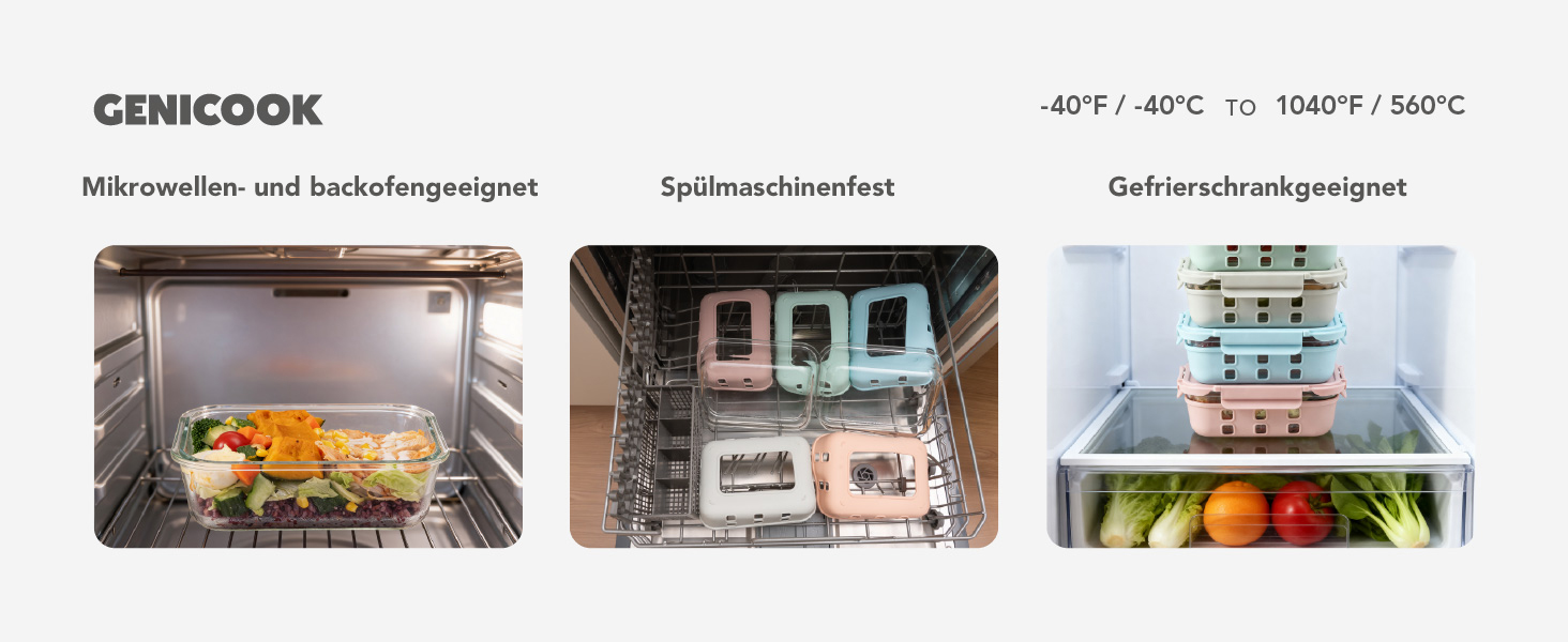 Скляні контейнери для зберігання їжі з кришками набір (meal prep) - герметичні, для мікрохвильовки, духовки, морозилки та посудомийної машини, для сім'ї, офісу, кухні, кольорові