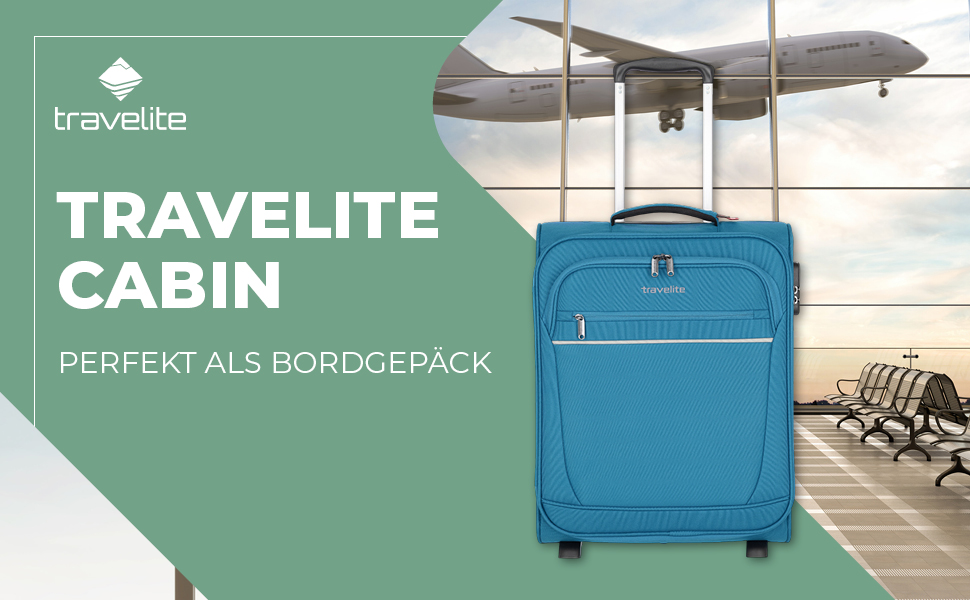 Чемодан-валіза Travelite на колесах, 39 літрів, ручна поклажа, турецький колір, 52 см
