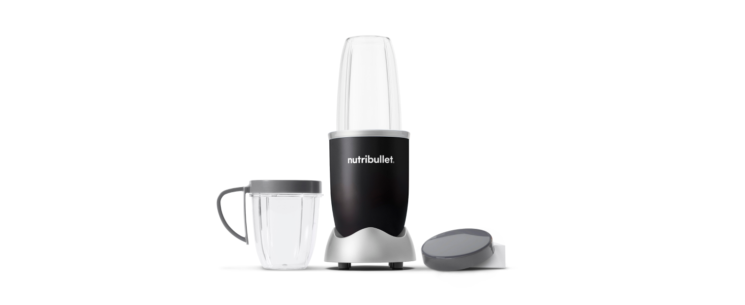 Блендер Nutribullet Original 600 Вт, електричний міксер для смузі, подрібнювач, 2 чаші 700/500 мл, чорний, NB606B