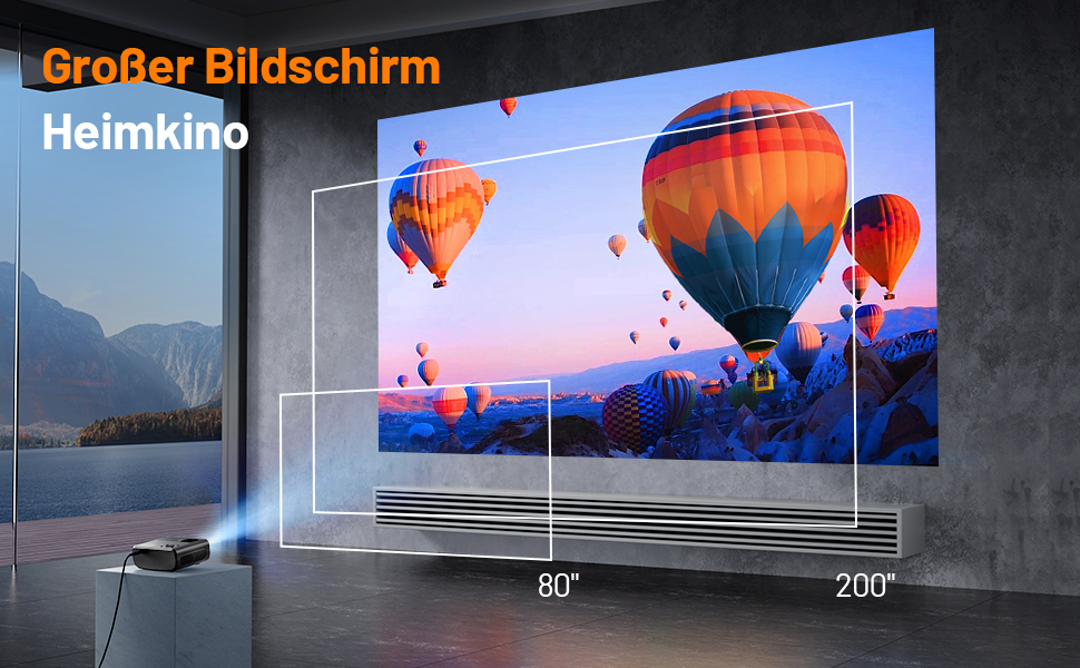 ELEPHAS 2024: Міні проєктор Wi-Fi 1080P HD з яскравістю 15000 Lux (з кріпленням), сумісний з iPhone/Android/Tablet/HDMI/USB