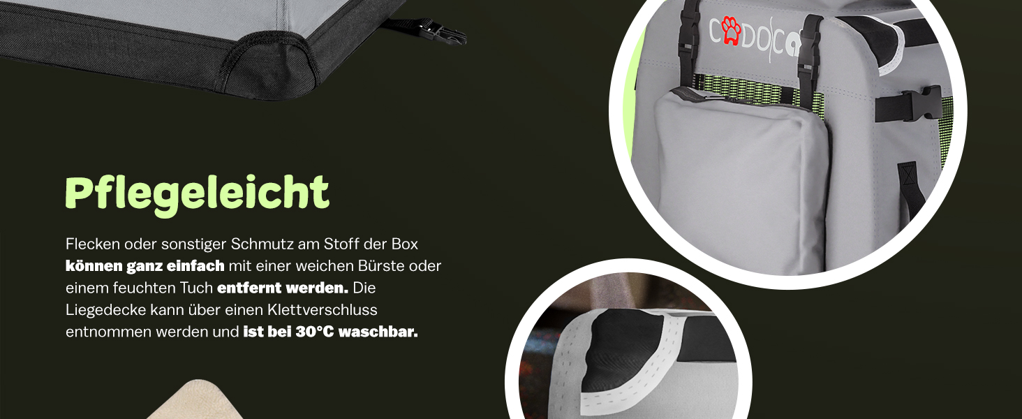 CADOCA® Collapsible Dog Carrier - Portable & Breathable Pet Travel Box - Large 60x42x44cm Grey