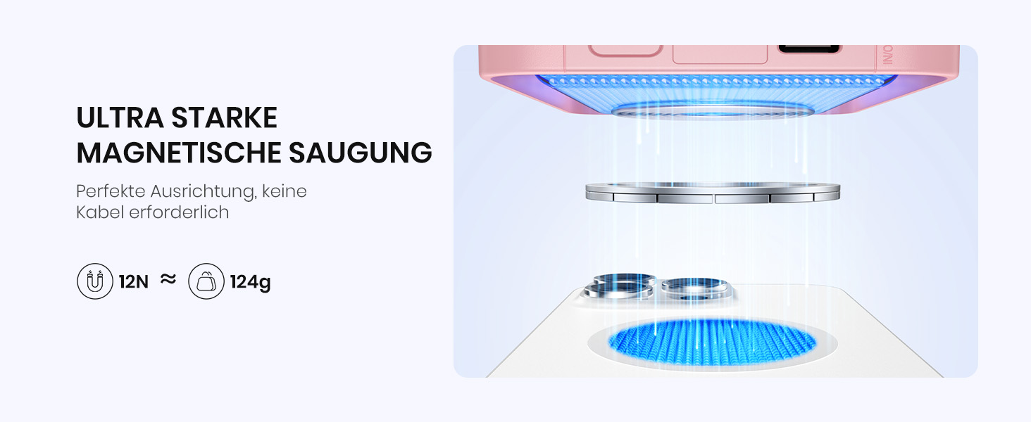 Power Bank A ADDTOP 10000mAh з PD 20W, USB-C, бездротова зарядка та LED дисплеєм (Рожевий)