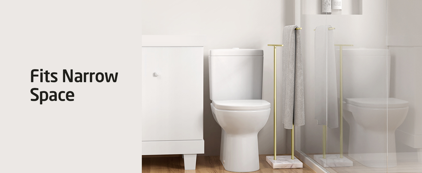 Підставка для рушників подвійна KES, нержавіюча сталь SUS 304, мармурова основа, 84 см, золота