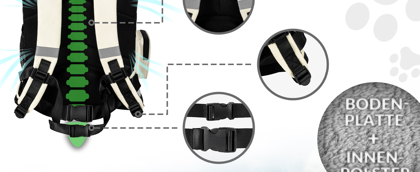 Рюкзак для тварин до 20 кг, регульовані ремені, складаний, короткий поводок, чорний. Ідеально для собак та котів