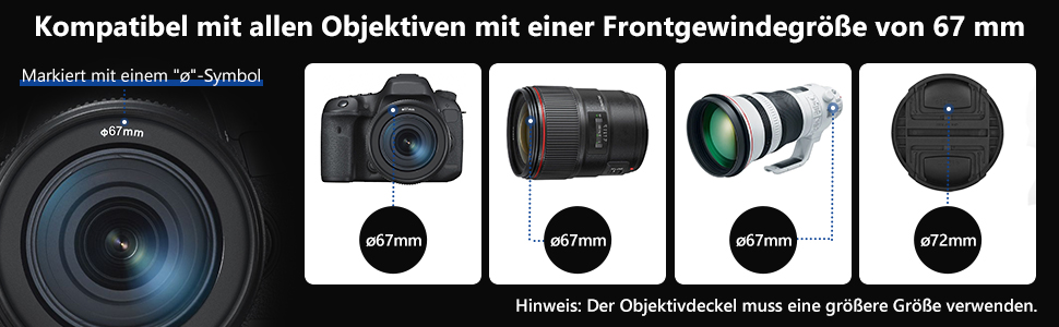 NEEWER 67mm Змінний ND-фільтр ND2-ND400 (1-9 ступенів), сірий фільтр, нейтральний фільтр, багатошарове покриття, водонепроникний та стійкий до подряпин