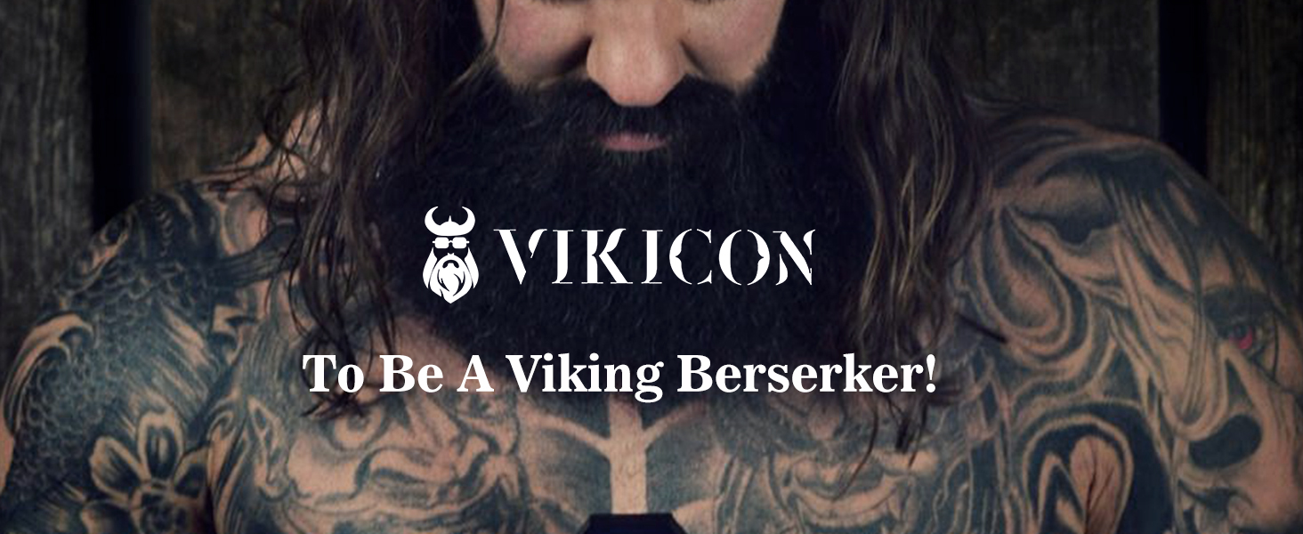 VIKICON Men's Beard Straightener - Mini Electric Beard Flat Iron, 30s Style Heated Brush Comb, Ionic Hair Straightener for Long & Short Beard Styling - Black