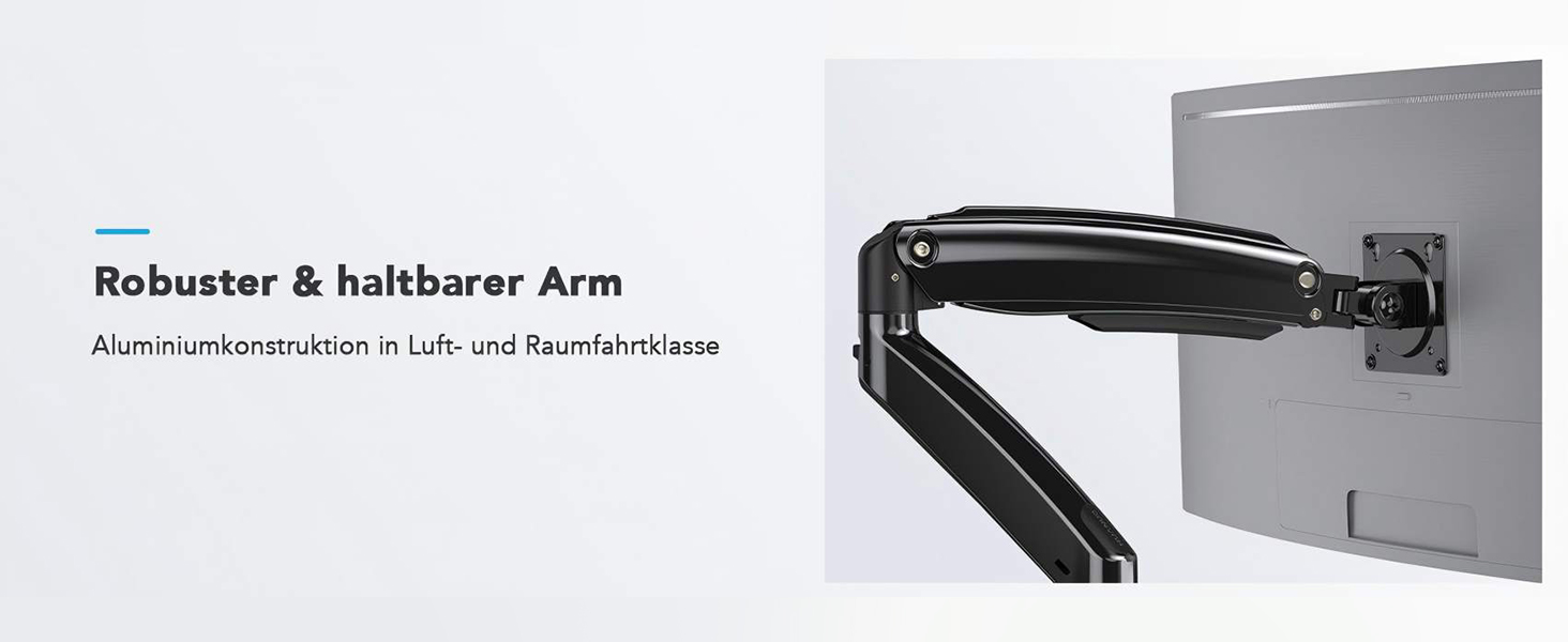 Кріплення для монітора HUANUO, 49 дюймів, ультраширокий, до 12 кг, з USB, VESA 75x75/100x100 мм, чорний