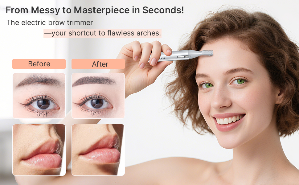 TOUCHBeauty AG-1658W: Професійний тример для тіла та обличчя - триммер для носа, брів, вух та обличчя (білий, срібний)