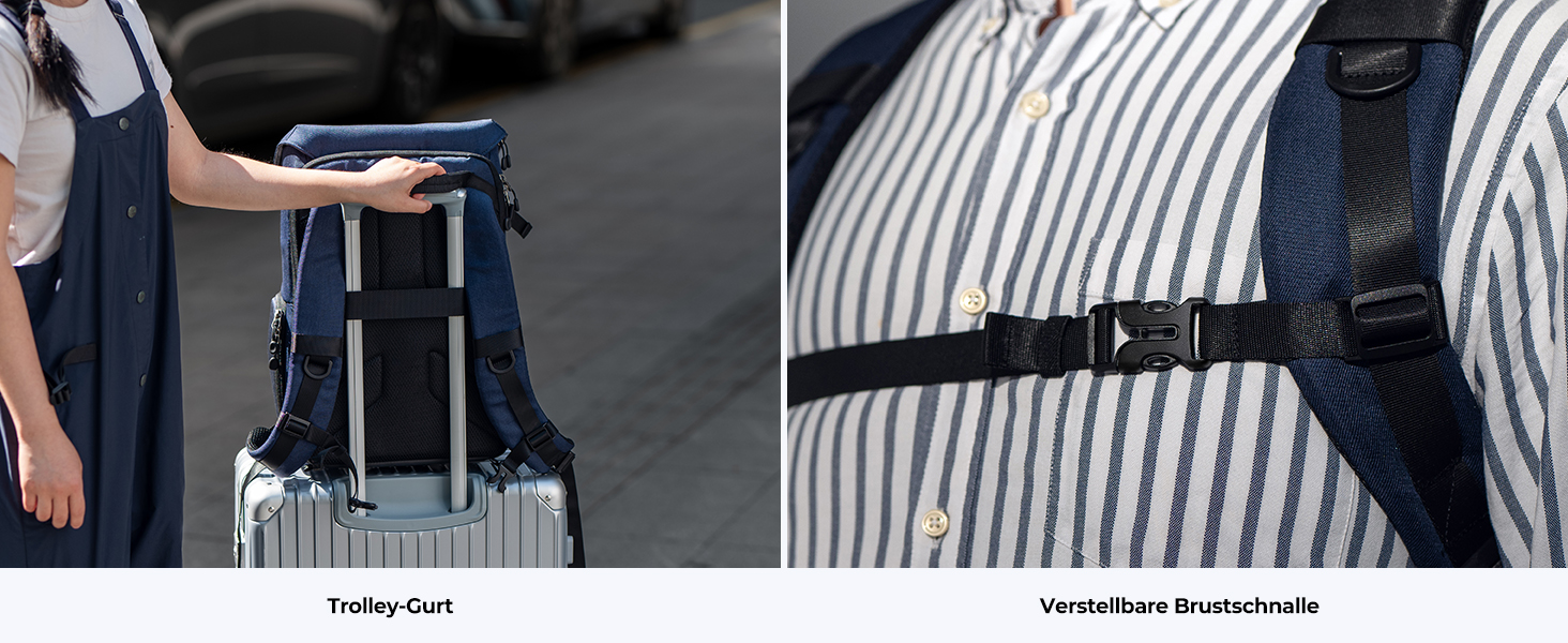 Рюкзак для камери K&F Concept Rolltop 20L: водонепроникний, для Canon, Nikon, Sony, Fujifilm, Olympus, з відділенням для ноутбука 15.6 дюймів (сірий/зелений)