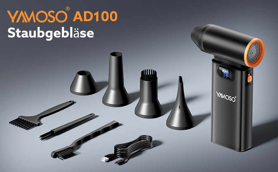 Електричний пилосос для повітря Metall Air Duster 180000RPM з акумулятором 8000mAh, 4-ступенева регулювання, для ПК, клавіатури, авто та відпочинку на природі