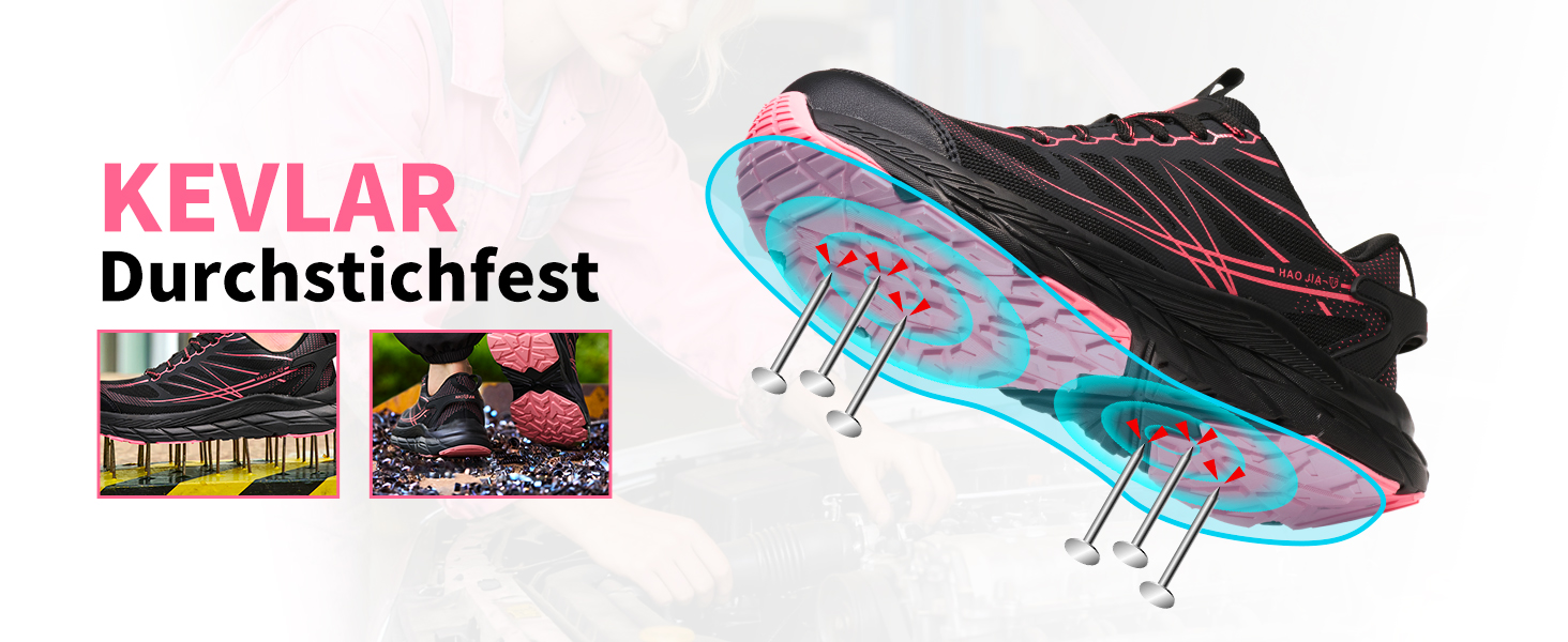 Черевики робочі чоловічі/жіночі, захисні черевики зі сталевим підноском, легкі, дихаючі, EU 37-46 (Рожевий, 39 EU)