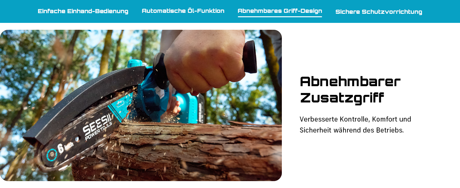 Акумуляторна міні-пила SEESII 6 дюймів (8000mAh) з автоматичною подачею мастила та запасним ланцюгом | Пила для саду, гілок та дрібного дерева