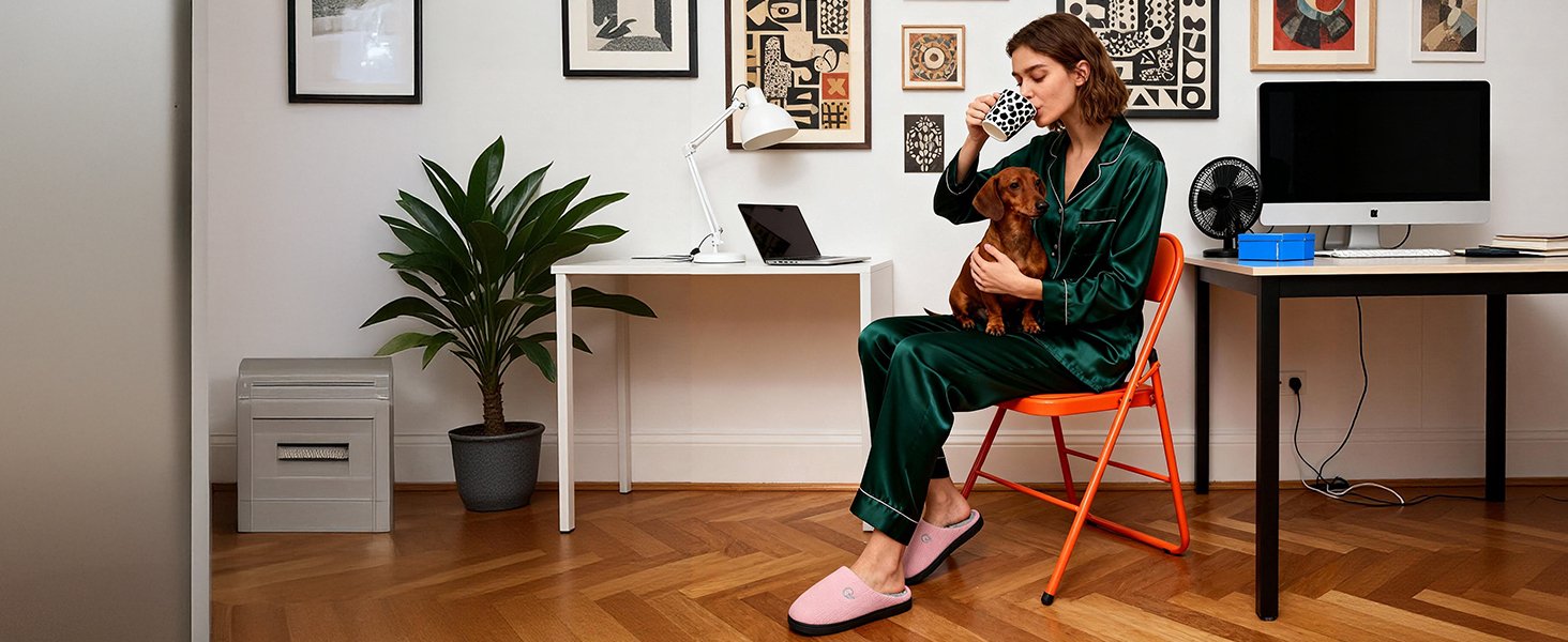 Домашні тапочки Mishansha для чоловіків та жінок, з піною з пам'яті, антиковзаючі, червоні, 36/37 EU