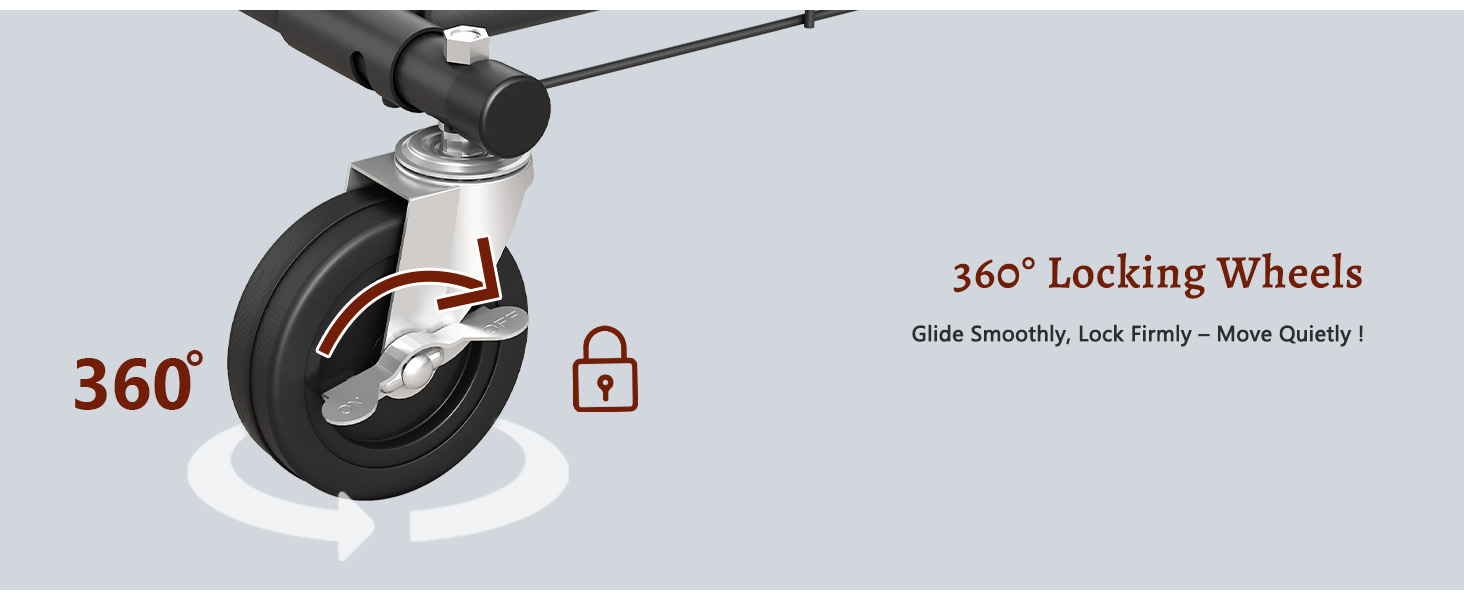 Легкий мобільний вішак для одягу на колесах FAVOOOSTY, металевий, до 200 кг, чорний, 1 стяжка